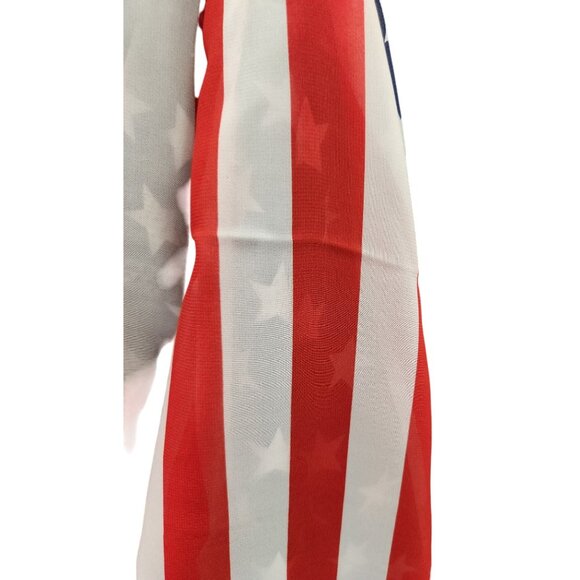American Flag Stars Stripes Scarf Red White & Blue Lightweight Patriotic Design - Picture 6 of 7